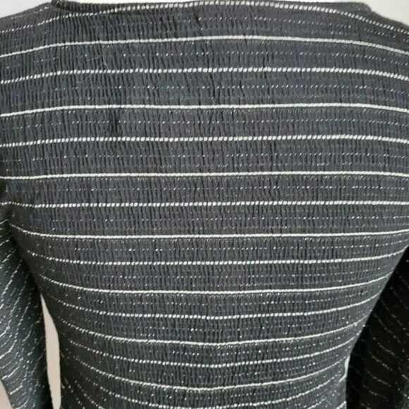 LOFT, New, Black Sparkle Puff Sleeve Square Neck Stretch Knit Top Size Medium - Picture 7 of 12